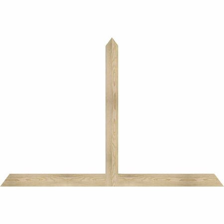 Ekena Millwork Portland Rough Sawn Timber Gable Bracket, Douglas Fir, 72"W x 48"H x 2"D x 4"F, 16/12 Pitch GBW072X48X0204POR00RDF